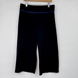 Lululemon Women's 8R Black Blue Trim Yoga Athletic Wide-Leg Crop Vintage Lulu